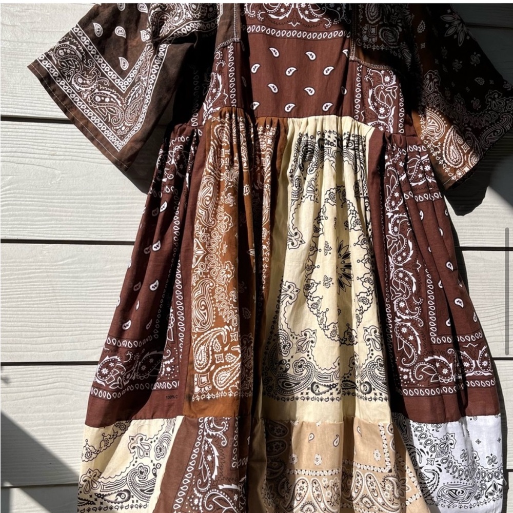 Handmade Earthy Bandana Dress - Picture 6 of 8